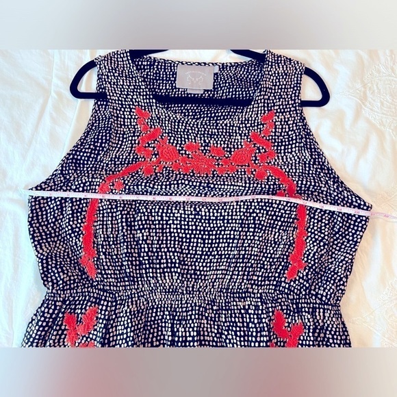 Anthropologie Vanessa Virginia Isolde Embroidered Dress Sleeveless Black Size L - Picture 8 of 12